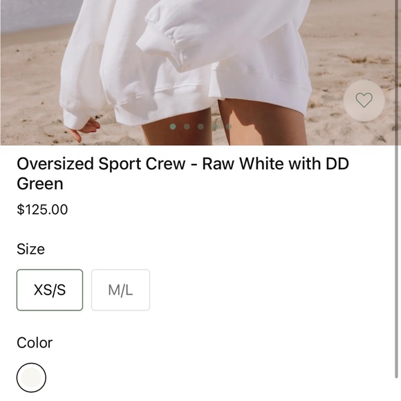 Daily Drills Oversized Sport Crew - Raw White with DD Green - Picture 3 of 8